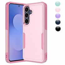 Njjex Galaxy S25 FE 5G Case 6.7" Shockproof Rugged Cover, Military Grade Protection, Slim Fit Anti-Slip Bumper Case Dual Layer Full Body Protective Cover for Samsung S25 FE 5G 2025 -Pink