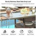 thumbnail image 5 of Bellemave 40.5" Outdoor Grill Cart with Stainless Steel Top Solid Wood Outdoor Rolling Kitchen Island with Drop Leaf, Drawer and Rack Mobile Serving Cart for Patio, Yard, Dark Brown + Style 3, 5 of 10