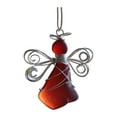 thumbnail image 2 of Handmade Sea Glass Angel Ornament - Handmade Coastal Christmas Decoration with Starfish Halo for Beach Lovers Red, 2 of 8