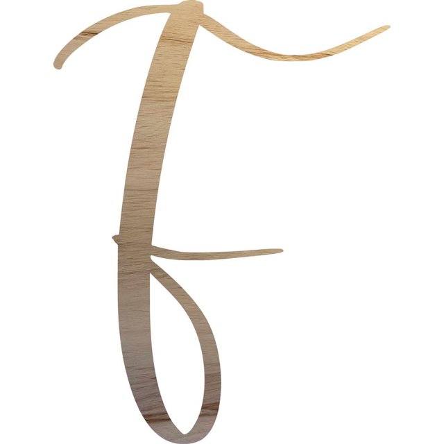 Unpainted Wood Letter F Craft, Paintable 10'' Tall Wood Alphabet Letter, DIY Nicholia Script Font