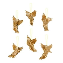 SUSHANG Tree Gold Little Angel Ornaments Christmas Decorations Creative Pendant Set Sparkling Plastic Hanging Décor for Christmas Tree Winter Wedding Decorations Reusable Holiday Pendants Perfect
