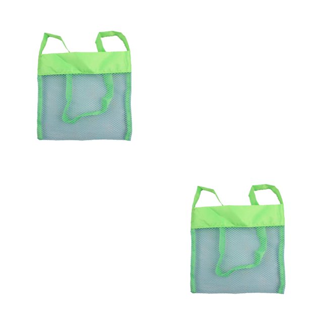 Vogacara Bolsa de malla de playa Bolsa de arena plegable para niños Bolso de juguetes para niños Senderismo al aire libre Bolsa de hombro de viaje Verde S 2piezas Vogacara CBP314462