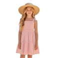 thumbnail image 6 of Summer Dresses Kids Adjustable Strap Dresses with Pockets Smocked Tiered Girls Red Dress Girl Formal Dress, Szie 5-14, 6 of 7
