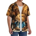 thumbnail image 2 of Rateoe Scientist Guinea Pig Print Mens Front Pocket Hawaiian Shirts Casual Shirts Short Sleeve Button Down Beach Tropical Shirts-Medium, 2 of 5