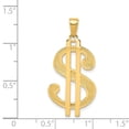 thumbnail image 2 of 14k Yellow Gold Polished and Textured Dollar Sign Pendant - Measures 33x16.5mm Wide, 2 of 2