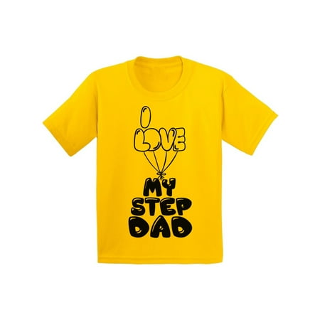 Awkward Styles Kids T-Shirt Dad Shirt I Love my Step Daddy Youth T Shirt Step Parents I Love my Dad Shirt Best Father Ever T Shirt Cute Shirt for Girls Boys T Shirt Kids Clothing Step Parents