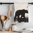 thumbnail image 2 of Black Bear Kitchen Towel Dish Cloths Set of 1, Microfiber Soft Kitchen Hand Towels, Vintage Forest Cabin Animals Silhouette Absorbent Quick Drying Dishcloths 18 x 28 Inches, 2 of 8