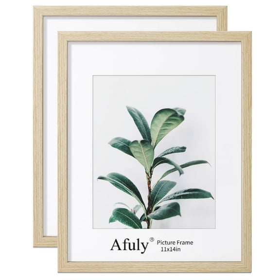 Afuly Picture Frames 11x14 Set of 2 ,Display Photo Frame 8x10 with Mat or 11x14 Without Mat for Tabletop Wall Mounted Home Decor,Great Gift for Mother's Day