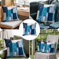 thumbnail image 6 of Modern Turquoise Throw Pillow Cover Gradient Blue Grey White Coast Neutral Cotton Linen Cushion Cover Throw Pillow Case with Invisible Zipper for Couch Sofa Bed Chair Car 26x26 Inch, 6 of 9