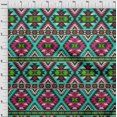 thumbnail image 4 of oneOone Silk Tabby Turquoise Green Fabric African Aztech Fabric For Sewing Printed Craft Fabric By The Yard 42 Inch Wide, 4 of 4