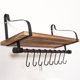 thumbnail image 5 of Estante para café montado en la pared con 8 ganchos, portavasos flotante de cocina rústica, barra de café, decoración de pared, estante de madera para colgar simple, tablero de madera carbonizada, gan, 5 of 5