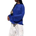 thumbnail image 2 of Pull Oversize pour Femmes Manches Longues Croisé Imprimé Punk Déchiré Tricoté Mode Urbaine, 2 of 8