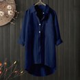 thumbnail image 2 of kaprioy Womens Corduroy Button Down Shirts Boyfriend Long Sleeve Oversized Blouses Tops Women Elegant Blouse Aesthetic Shirt Cotton Sports Suit Oversize Leisure Shirt Long Sleeve Tunic Long Shirt, 2 of 4