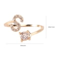 thumbnail image 2 of 1 Pce Bague Incrustée de Strass Initiale Bague de Doigt Bijou de Mode (Doré), 2 of 8