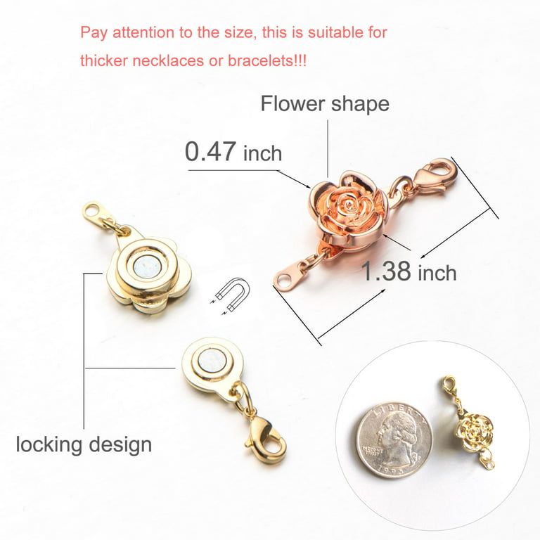 Zpsolution Locking Magnetic Clasps for Necklaces and Bracelets Jewelry Making Clasp Converter, Adult Unisex, Size: One size, Gold