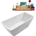 thumbnail image 3 of 67" Streamline N-681-67FSWH-FM Soaking Freestanding Tub and Tray With Internal Drain, 3 of 8