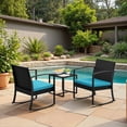 thumbnail image 4 of Devoko 3 Pieces Patio Furniture Set, Rocking Chairs with Coffee Table Set, Outdoor Wicker Bistro Set for Garden, 4 of 7