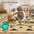 thumbnail image 4 of ODIKA 8'x10' Washable Area Rug Farmhouse Patchwork Layout Spotted Abstract Inspired Bordered Cow Flowing for Dining Room, Large Office, Lounge, Non-Slip Chair-Friendly Mat, 4 of 7