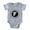 Heather Gray, variant on - Monogram Medallion F - Cute Infant Baby Football Bodysuit