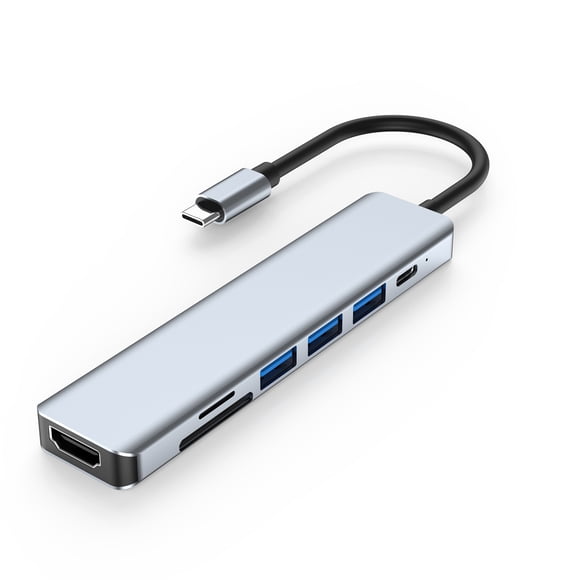 navor 7-in-1 USB C Hub, USB Type-C Adapter with 4K HDMI, 3 USB 3.0 Ports, 100W PD, SD/TF Slot, Compatible for MacBook Pro (2017-20)/ Air (2018-20), Thunderbolt 3/4 and More Type-C Devices