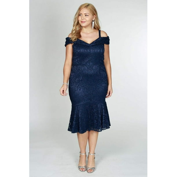 R&M Richards - R&M Richards Short Formal Lace Dress Navy - Walmart.com ...