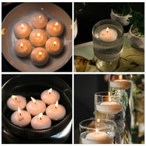 ZYNERY 36 Pack Round Floating Candles, 2-inch Unscented Romantic Wick Candle, Smokeless and Dripless, for Cylindrical vases, Holiday, Weddings, Parties, Christmas Home Decorations