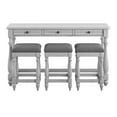 thumbnail image 4 of Artum Hill Ezra Oyster Shell Gray 64" Wide Wood Sofa Table with Three Nestable Stools, 4 of 8