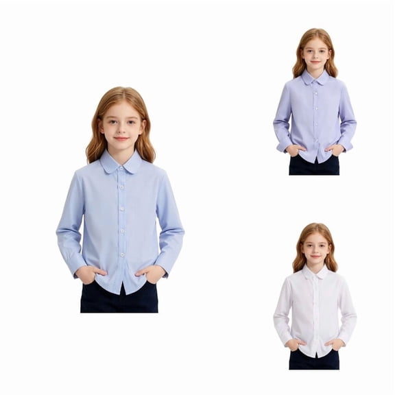 Ticikt Boys Long Sleeve Dress Shirt Youth Formal Performance for School Stage Events,Blue