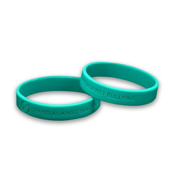 Bulk Teal Band Against Bullying Silicone Bracelets (25 Bracelets)