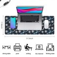 thumbnail image 5 of Long Mouse Pads for Desk,Blue Sun Moon Pattern Desk Mats on Top Of Desks, Desk Mouse Pad Extra Large with 3mm Non-Slip Base and Stitched Edge for Gaming,Office,Work,Home 31.5"x11.8", 5 of 6