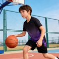 thumbnail image 4 of Adarl Boys Athletic Shorts Set 2 Piece Quick Dry Short Sleeve T-Shirt and Mesh Shorts Soccer Set for Running, Basketball, Football, Tennis, 4 of 8