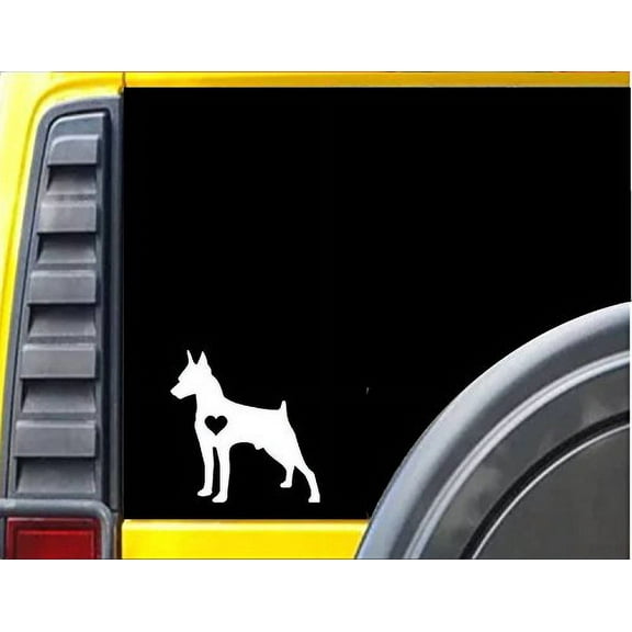 Minpin Little Heart *J613* 6 inch Sticker dog decal miniature pinscher