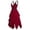 Red, variant on TAIAOJING Women Solid Color Gothic Vintage Dress Irregular Hem Hallowmas Party Irregular Sleeve Strap Dress Plain Color Layered Dress