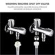 thumbnail image 4 of Washing Machine Water Valve Water Shut Off Valves Kitchen Bathroom Faucet Angled Design Silver for 1Set, 4 of 4