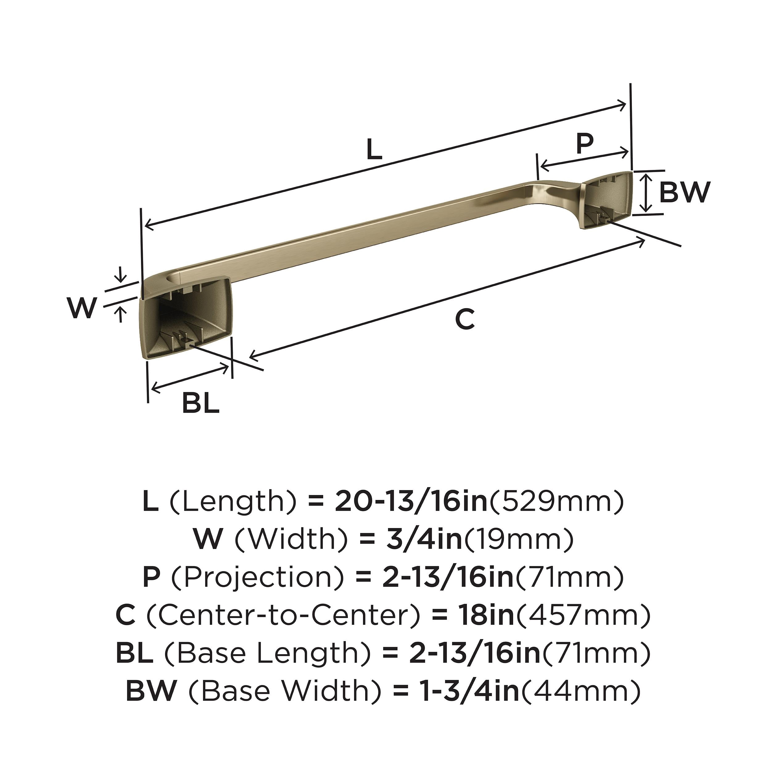 Amerock Highland Ridge Golden Champagne 18 inch (457mm) Towel Bar