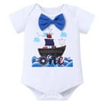 thumbnail image 4 of FYMNSI Baby Boy 1st Birthday Outfits Bow Tie Romper Shorts Adjustable Y Back Suspenders Set with Crown Infant Cake Smash Photo Shoot Clothes, 4 of 10