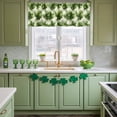 thumbnail image 5 of Kitchen Valances for Window, St Patrick's Day Irish Shamrock Leaf Light Filtering Rod Pocket Valance Curtain, Green Black Buffalo Plaid Short Curtains Window Topper for Bedroom Living Room 54x18in, 5 of 9