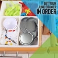 thumbnail image 4 of Uncluttered Designs Adjustable Drawer Dividers — Customizable Organization for Utility & Junk Drawers — Storage Solution for Kitchen and Office (White, 3 Pack), 4 of 9