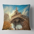 thumbnail image 2 of Designart Eiffel with Winter Vegetation - Skyline Photography Throw Pillow - 16x16, 2 of 5