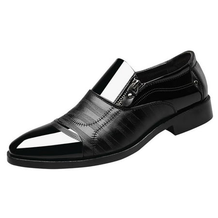 

KaLI_store Mens Dress Shoes Men s Dress Shoes Leather Classic Formal Mens Oxfords Retro Derby Oxford Black