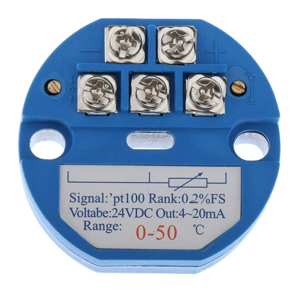 Módulo transmisor de sensor de temperatura RTD de 24 V CC. Varias especificaciones. 0-50 grados