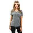 thumbnail image 2 of Peachy Keen Women's Fashion Relaxed V-Neck T-Shirt Tee Heather Grey Small, 2 of 5