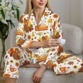 thumbnail image 6 of Lsque Thanksgiving With Turkey Pattern Long Sleeve Pajama Set for Women - Soft 2-Piece Sleepwear and Loungewear Set with Pockets, Comfy Nightwear-Large, 6 of 7