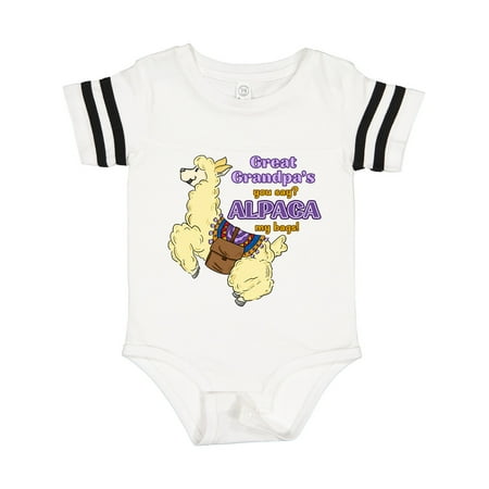 

Inktastic Cute Jumping Alpaca-Great Grandpa s You Say ALPACA My Bags! Gift Baby Boy or Baby Girl Bodysuit