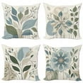 thumbnail image 5 of Ambesonne Leaves Throw Pillow Cover 4 Pack, Modern Soft Colors Branches, 16", Blue Grey and Laurel Green, 5 of 5