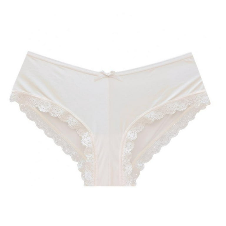 Linen Purity Womens Lace Trim Panties Floral Lace Underwear Plus