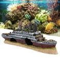 thumbnail image 2 of Aquarium Shipwreck Decorations Resin Titanic Lost Wrecked Boat Ship Sunken Ship Decorations Aquarium Landscaping Decoration Fish Tank Ornament Pet Habitat Décor, 2 of 9