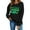 Black, variant on St. Patrick's Day Sweatshirt Women Lucky Shamrock Print Irish Gift Crewneck Casual Long Sleeve Loose Pullover Tops (XS, White)