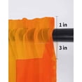 thumbnail image 6 of Pink Orange Curtains 45 Inch Length, Sheer Curtains for Bedroom Living Room Window Geometric Modern Abstract Oil Painting Rod Pocket Voile Drapes Kitchen Curtains Small Half Window 42"x45" 2 Panels, 6 of 6