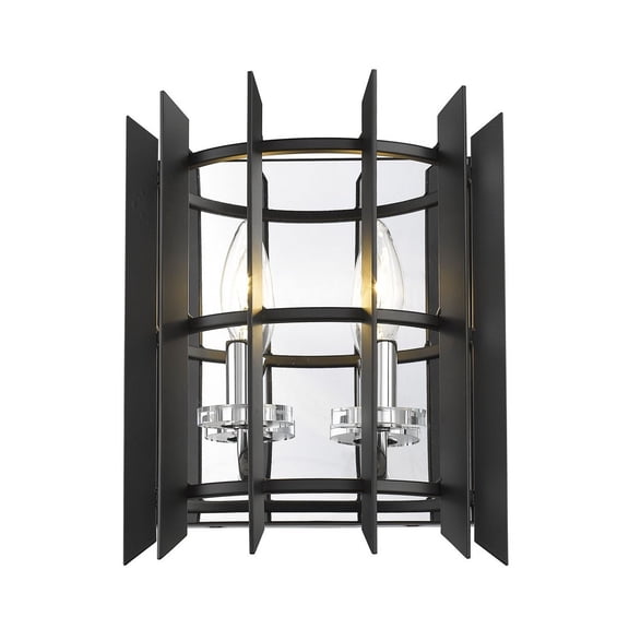 338-2S-MB CH-Z-Lite-Haake - 2 Light Wall Sconce in Fusion Style - 5.25 Inches Wide by 11 Inches High-Chrome Finish